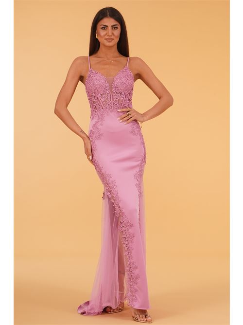 Abito lungo con macrame' e corallini The Dress London | AZALEAMAUVE